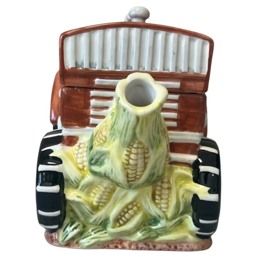 Jay Imports Red Tractor with Corn Tea Pot